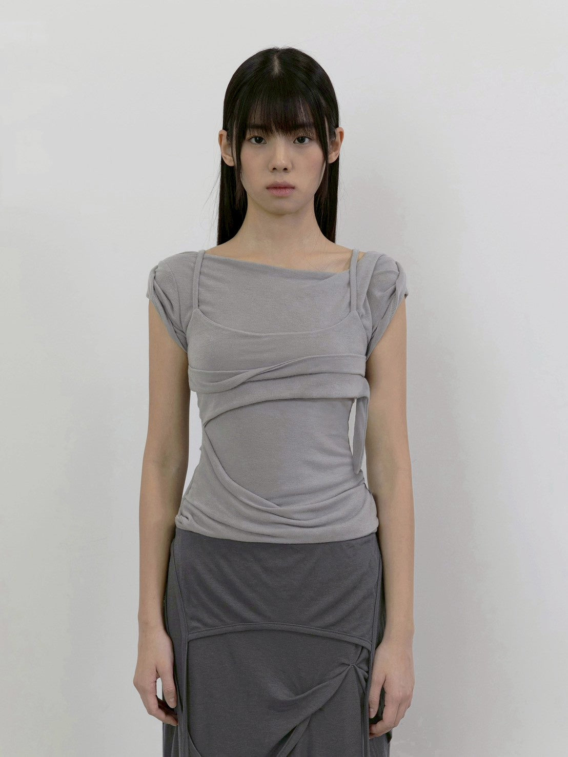 6/22 21:00発売【FLAREUP】Layered Bustier T-Shirt