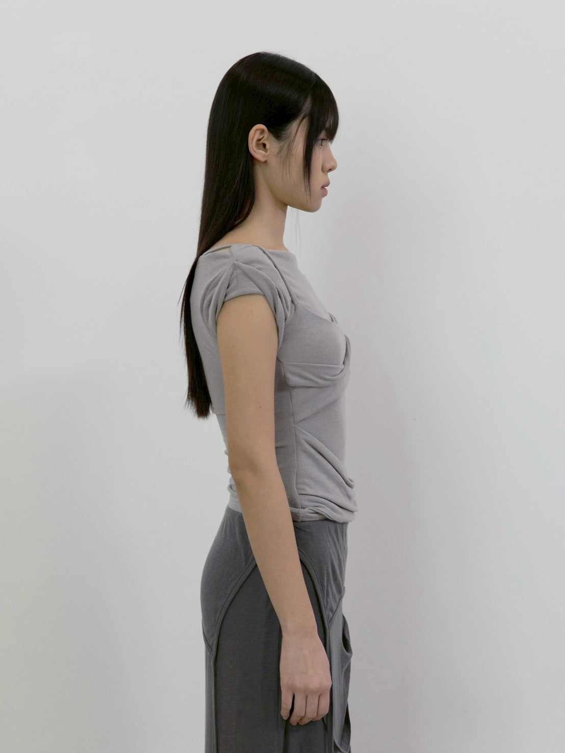 6/22 21:00発売【FLAREUP】Layered Bustier T-Shirt