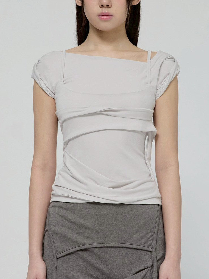 【FLAREUP】Layered Bustier T-Shirt