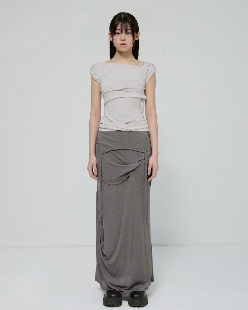 【FLAREUP】Layered Bustier T-Shirt