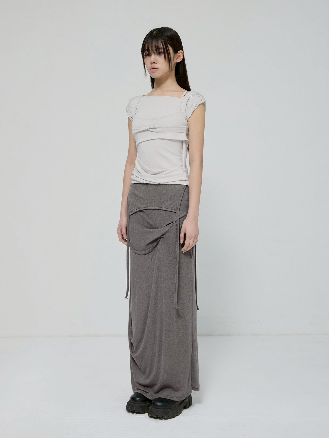 6/22 21:00発売【FLAREUP】Layered Bustier T-Shirt