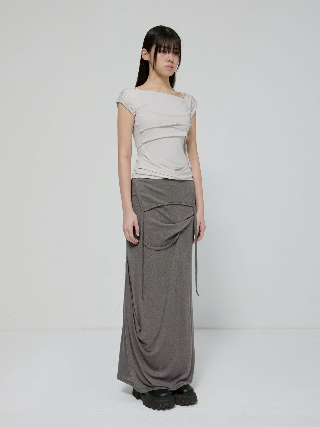 6/22 21:00発売【FLAREUP】Layered Bustier T-Shirt