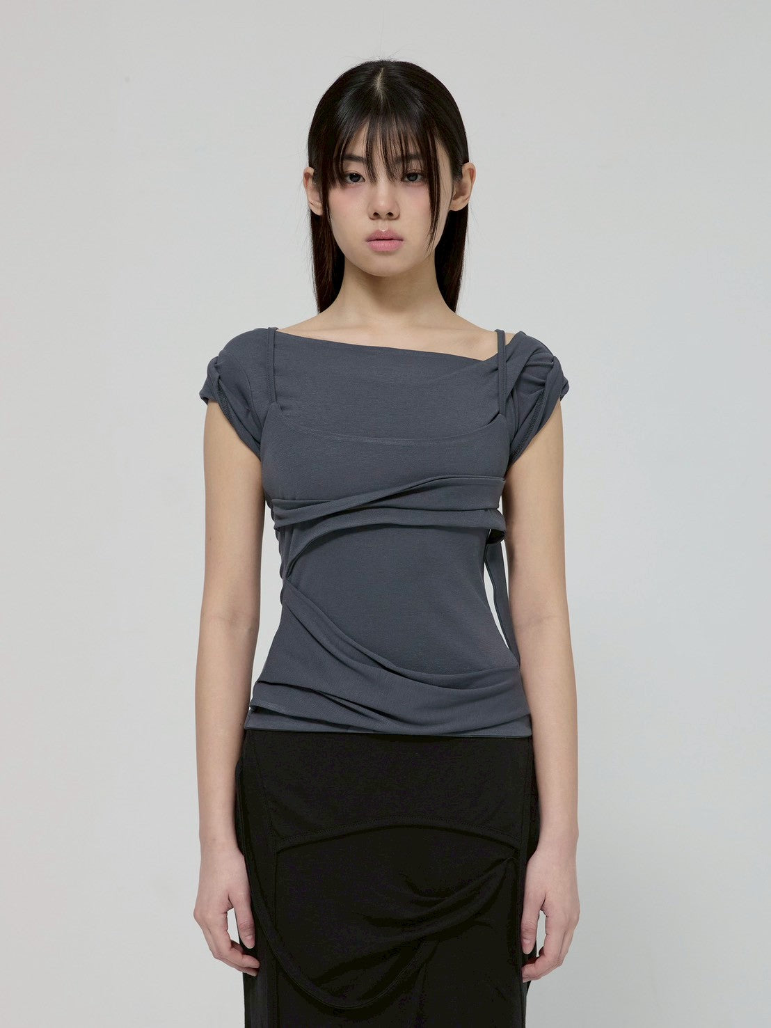 6/22 21:00発売【FLAREUP】Layered Bustier T-Shirt