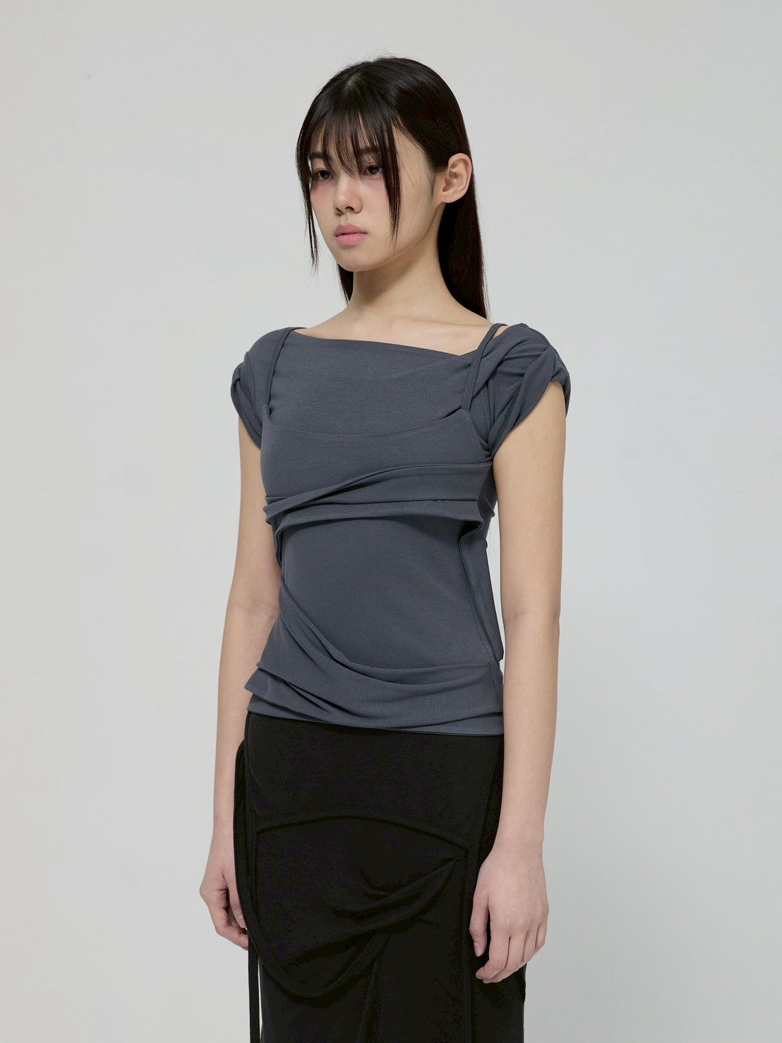 6/22 21:00発売【FLAREUP】Layered Bustier T-Shirt