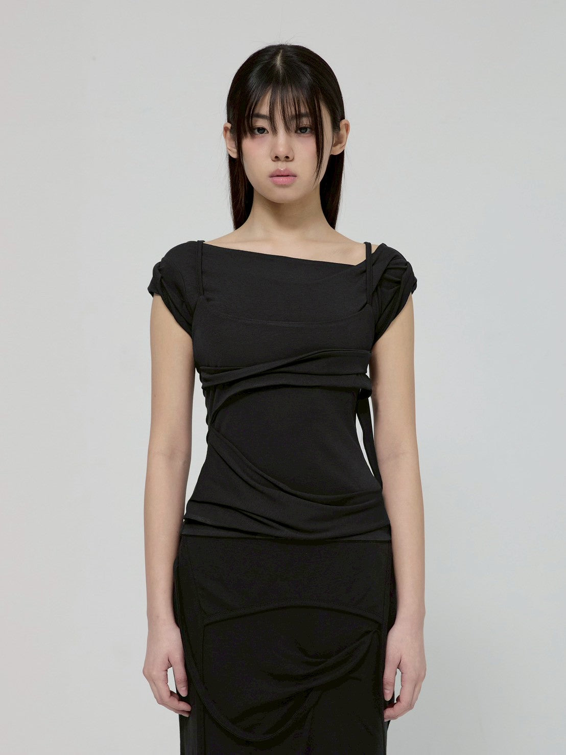 6/22 21:00発売【FLAREUP】Layered Bustier T-Shirt