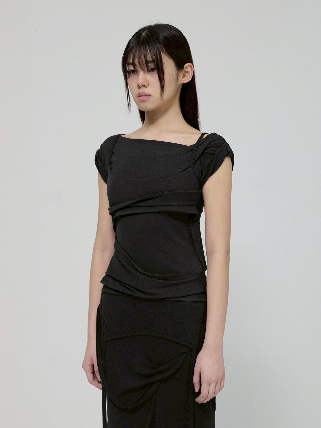 6/22 21:00発売【FLAREUP】Layered Bustier T-Shirt
