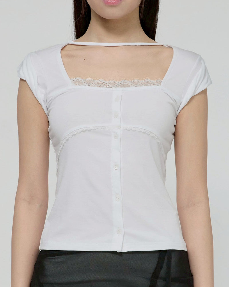 【FLAREUP】Lace Sleeve Top