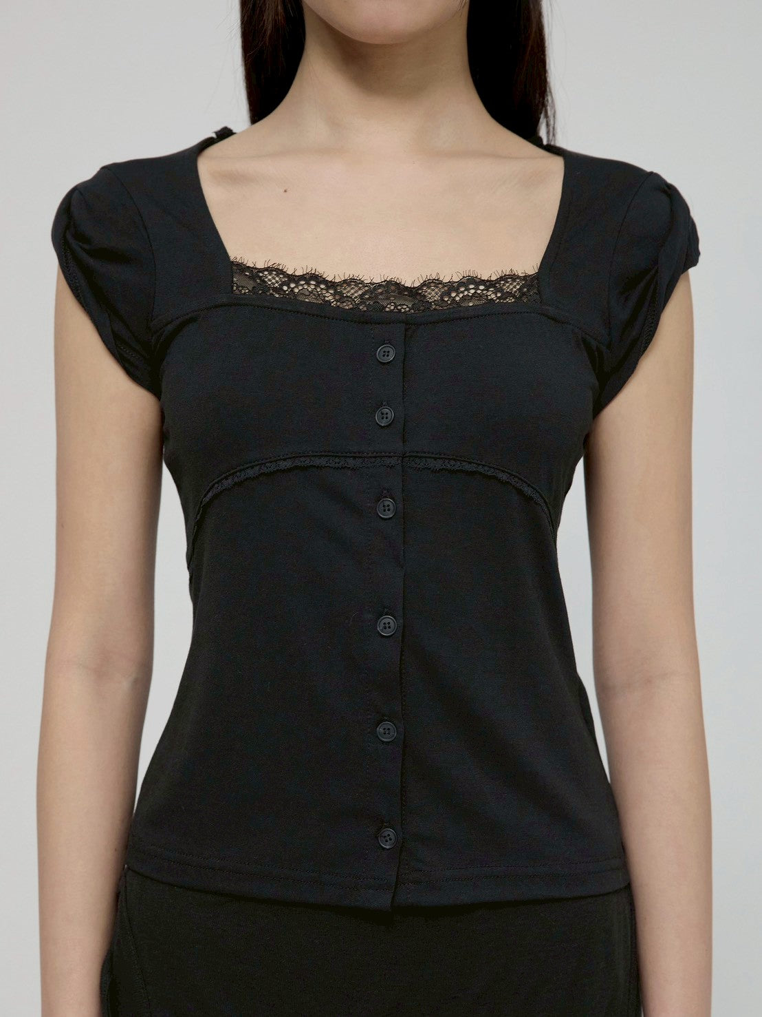 6/22 21:00発売【FLAREUP】Lace Sleeve Top