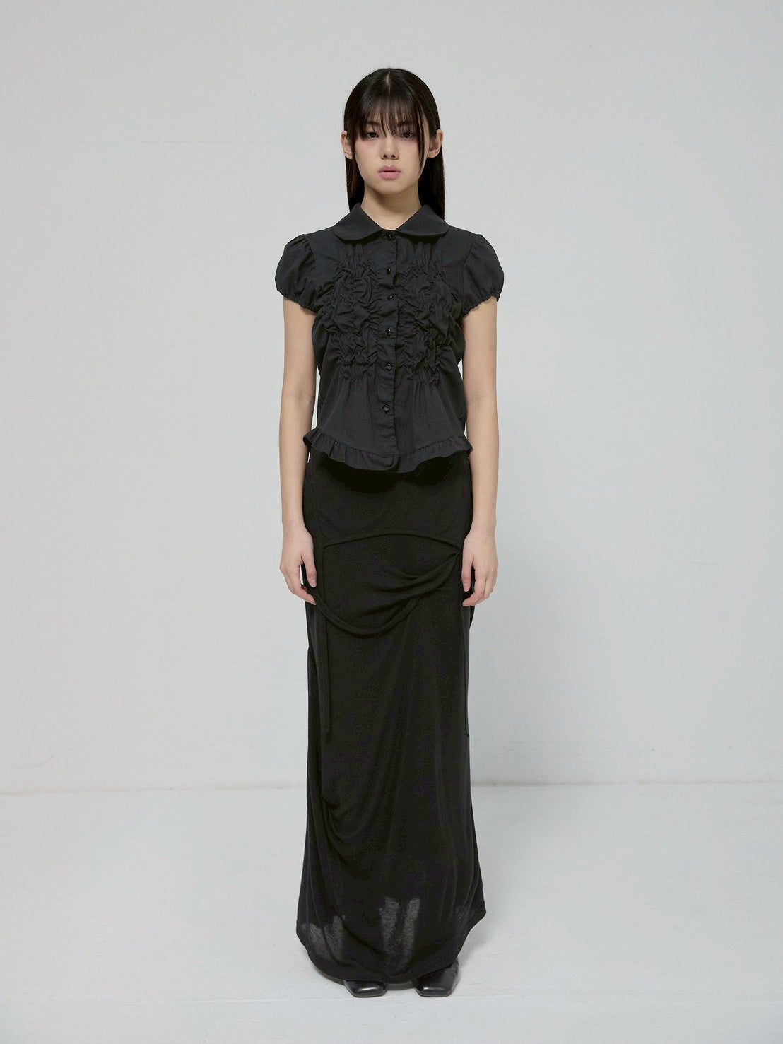 6/22 21:00発売【FLAREUP】Cloud Puff Long Blouse