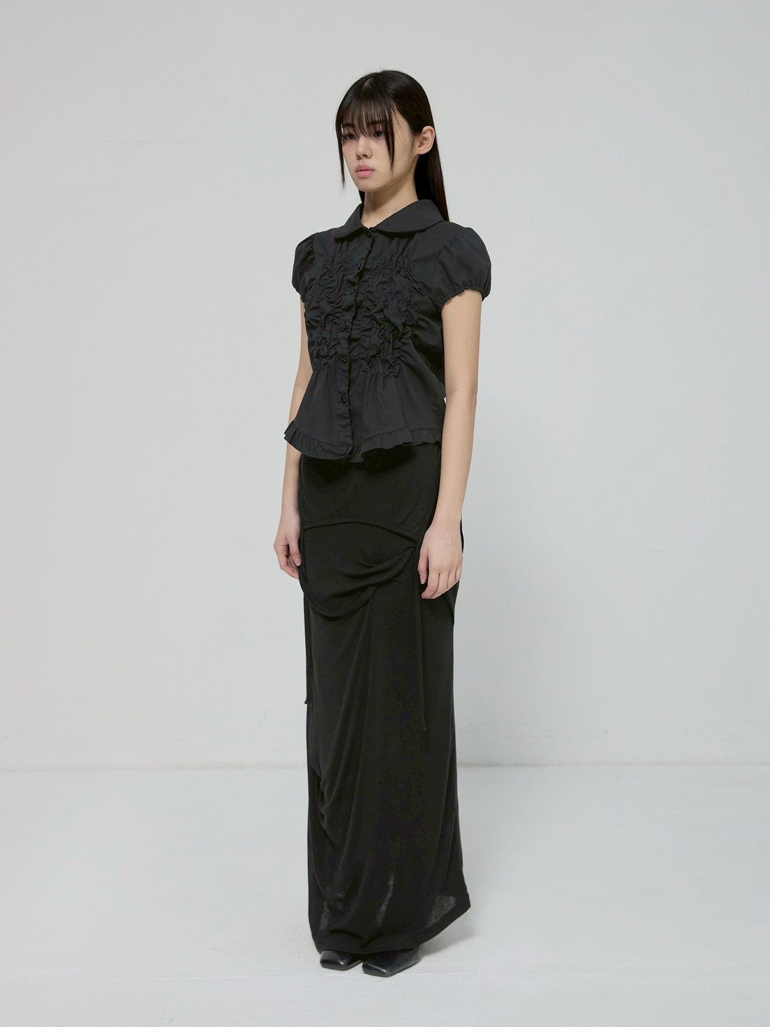 6/22 21:00発売【FLAREUP】Cloud Puff Long Blouse
