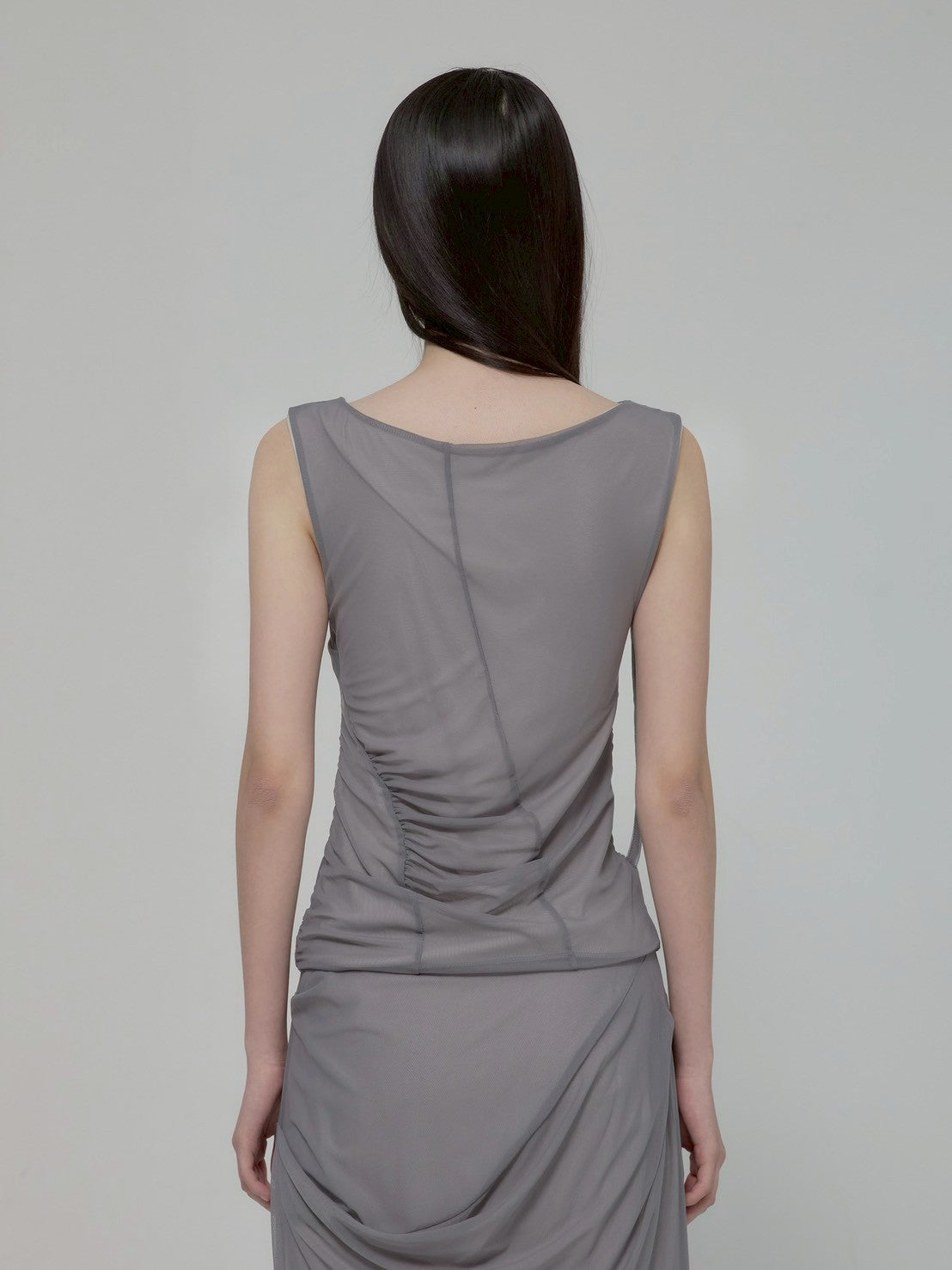 6/22 21:00発売【FLAREUP】Draped Mesh Layered Sleeveless