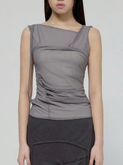 6/22 21:00発売【FLAREUP】Draped Mesh Layered Sleeveless