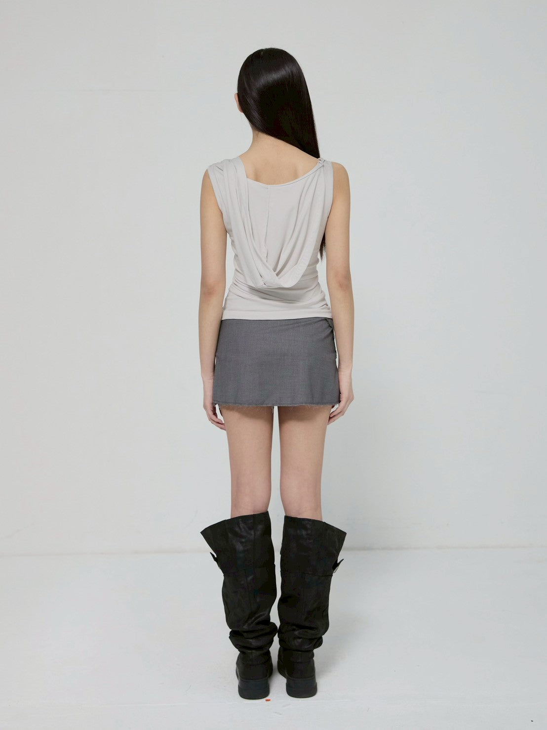 6/22 21:00発売【FLAREUP】Asymmetric Snap Hoodie
