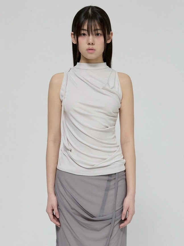 6/22 21:00発売【FLAREUP】Draped Sleeveless Top
