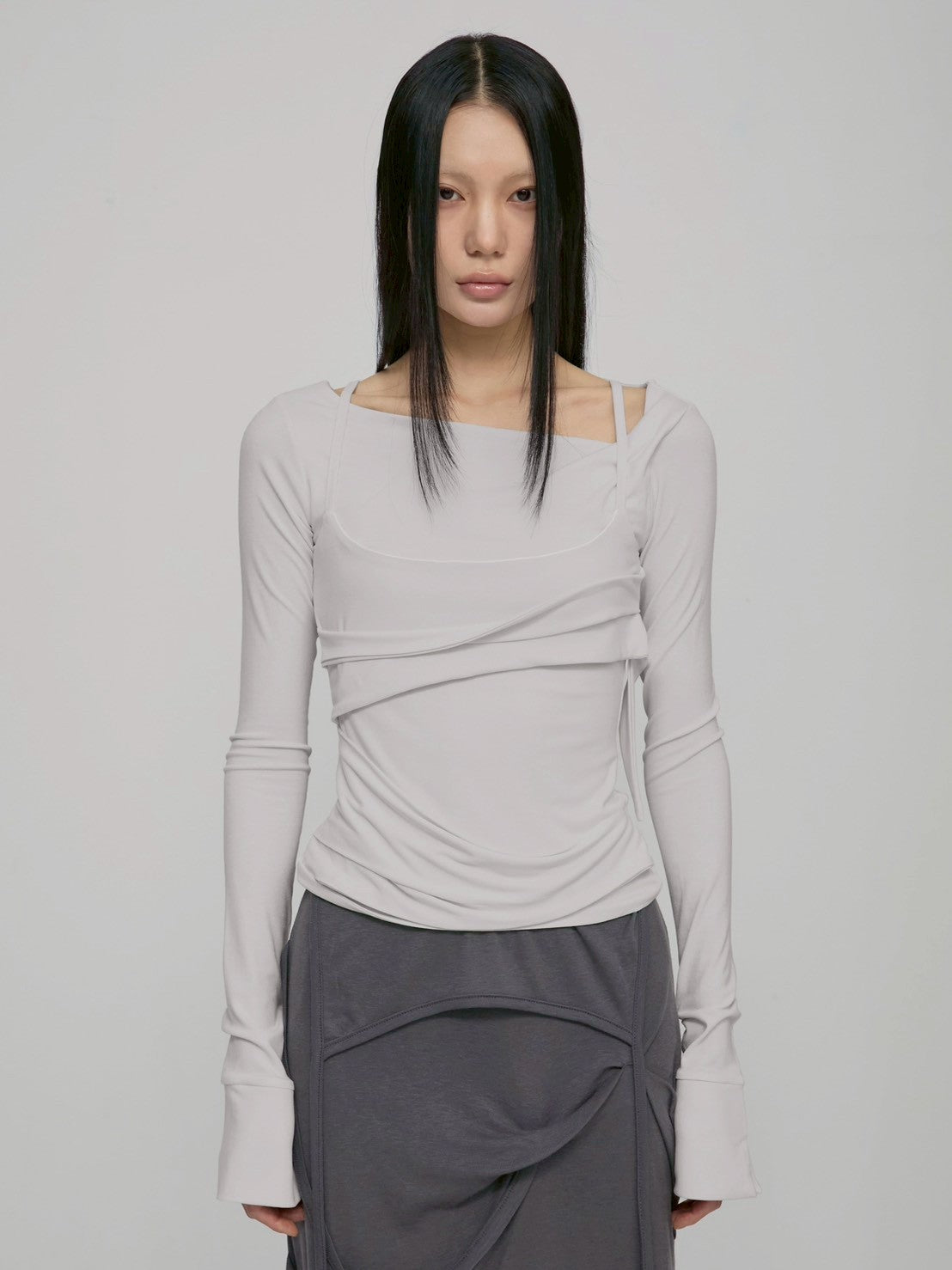 【FLAREUP】Layered Bustier Long Sleeve