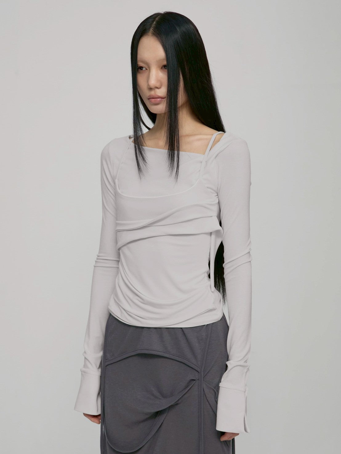 【FLAREUP】Layered Bustier Long Sleeve