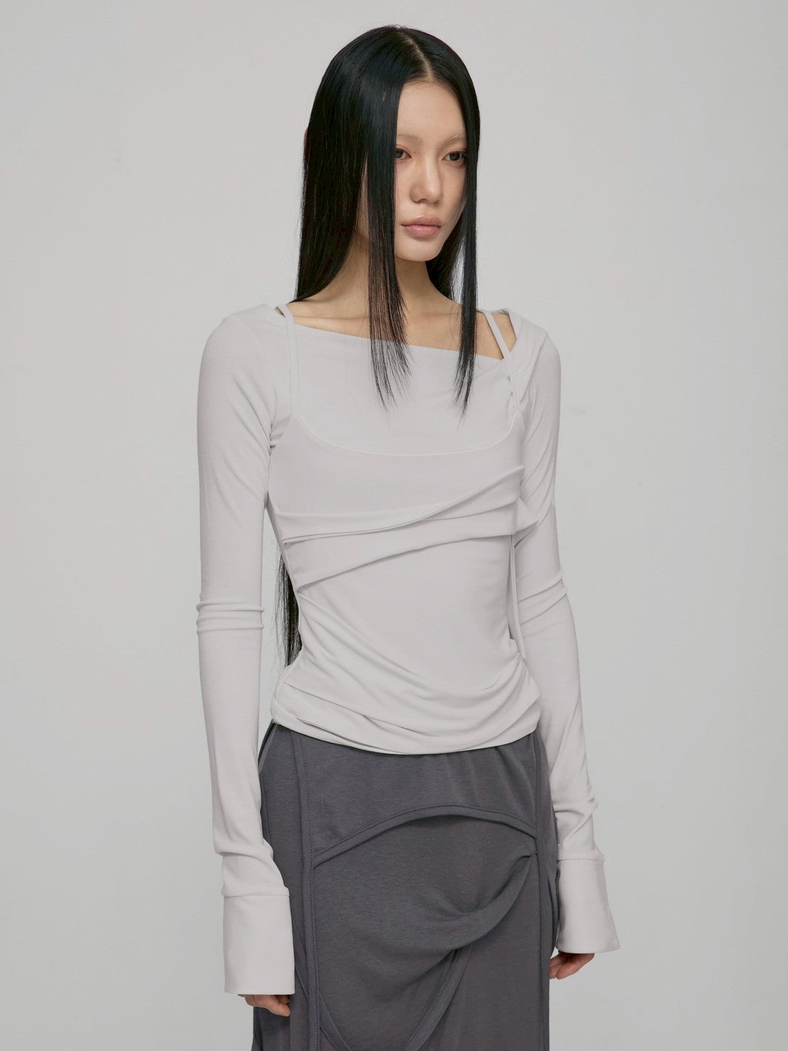 【FLAREUP】Layered Bustier Long Sleeve
