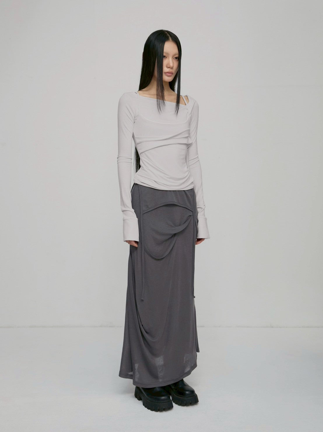 【FLAREUP】Layered Bustier Long Sleeve