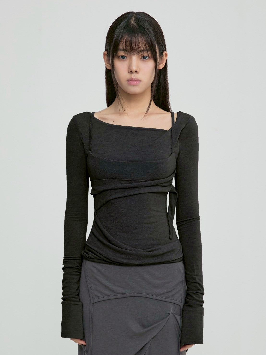 【FLAREUP】Layered Bustier Long Sleeve