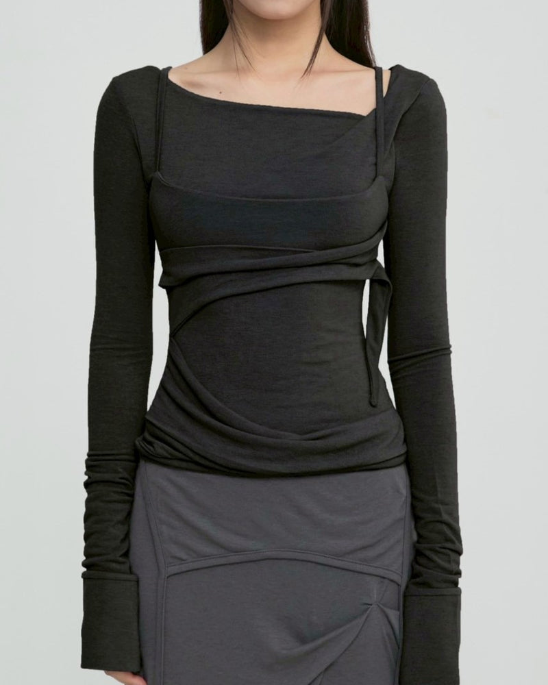 【FLAREUP】Layered Bustier Long Sleeve