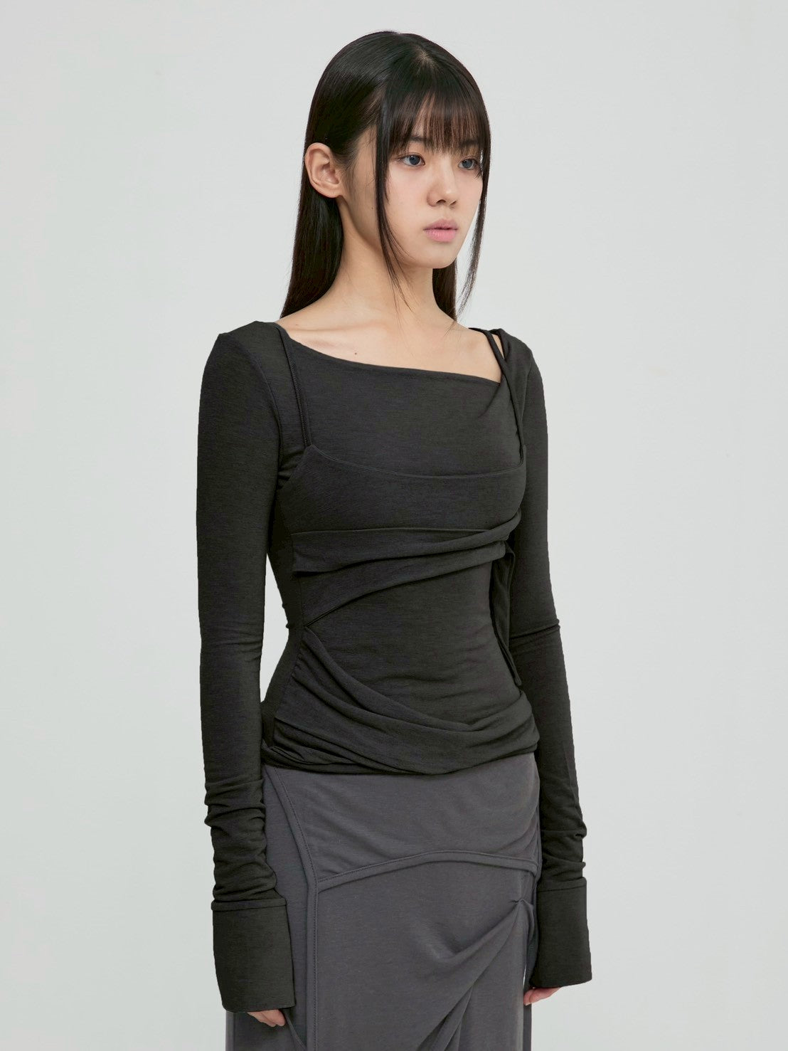 【FLAREUP】Layered Bustier Long Sleeve
