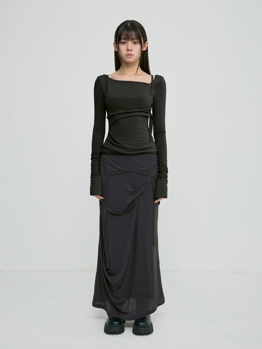 【FLAREUP】Layered Bustier Long Sleeve