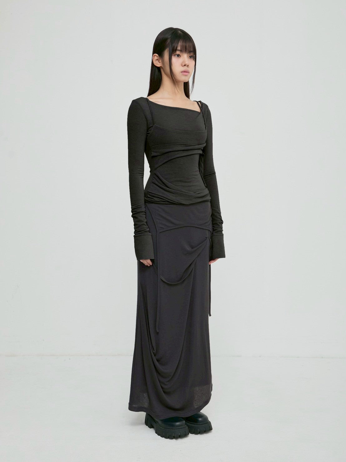 【FLAREUP】Layered Bustier Long Sleeve
