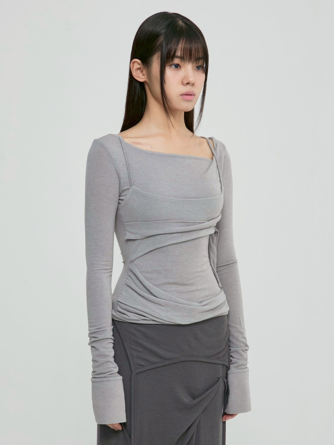 【FLAREUP】Layered Bustier Long Sleeve