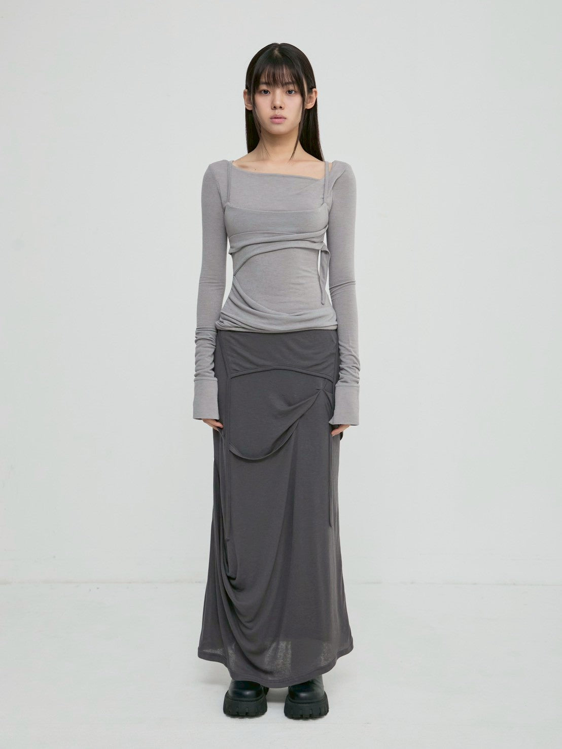 【FLAREUP】Layered Bustier Long Sleeve