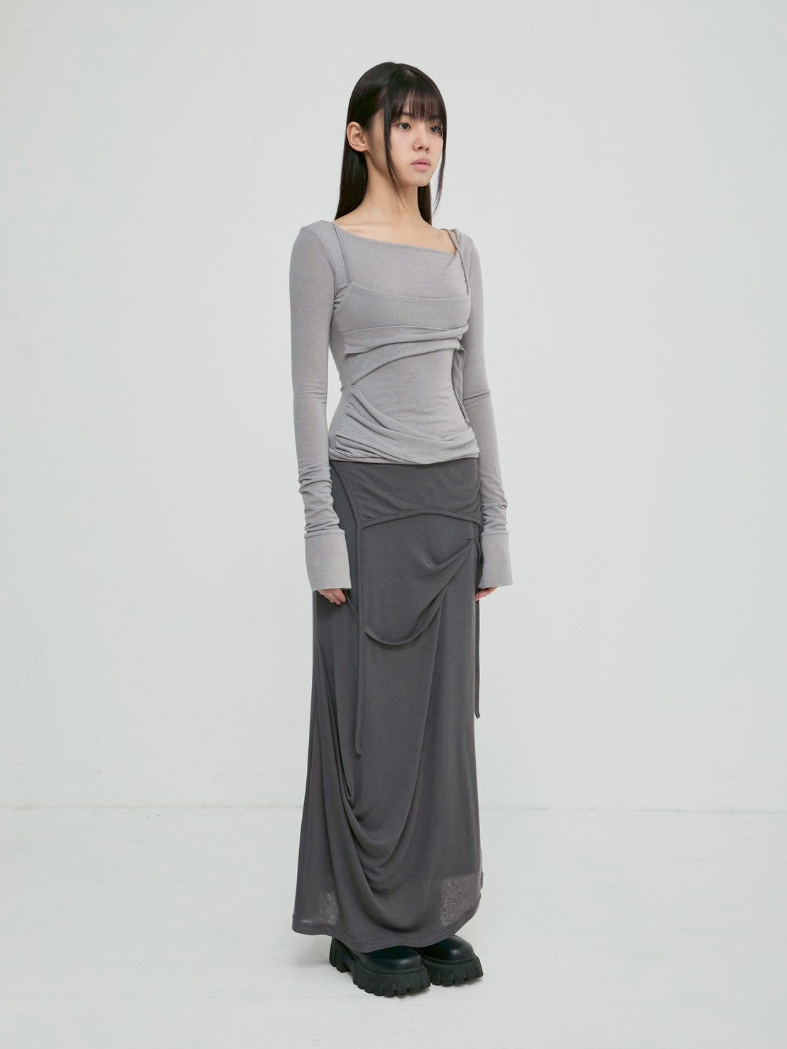 【FLAREUP】Layered Bustier Long Sleeve