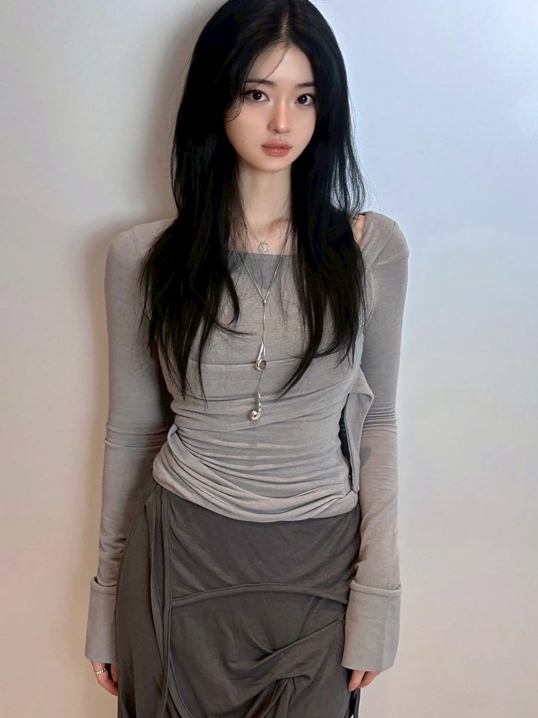 【FLAREUP】Layered Bustier Long Sleeve