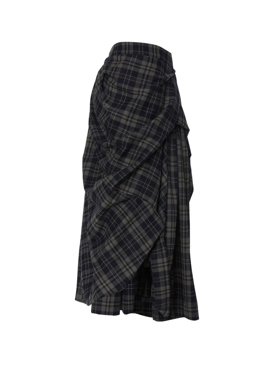 【FLAREUP】Asymmetrical Draped Layered Long Skirt
