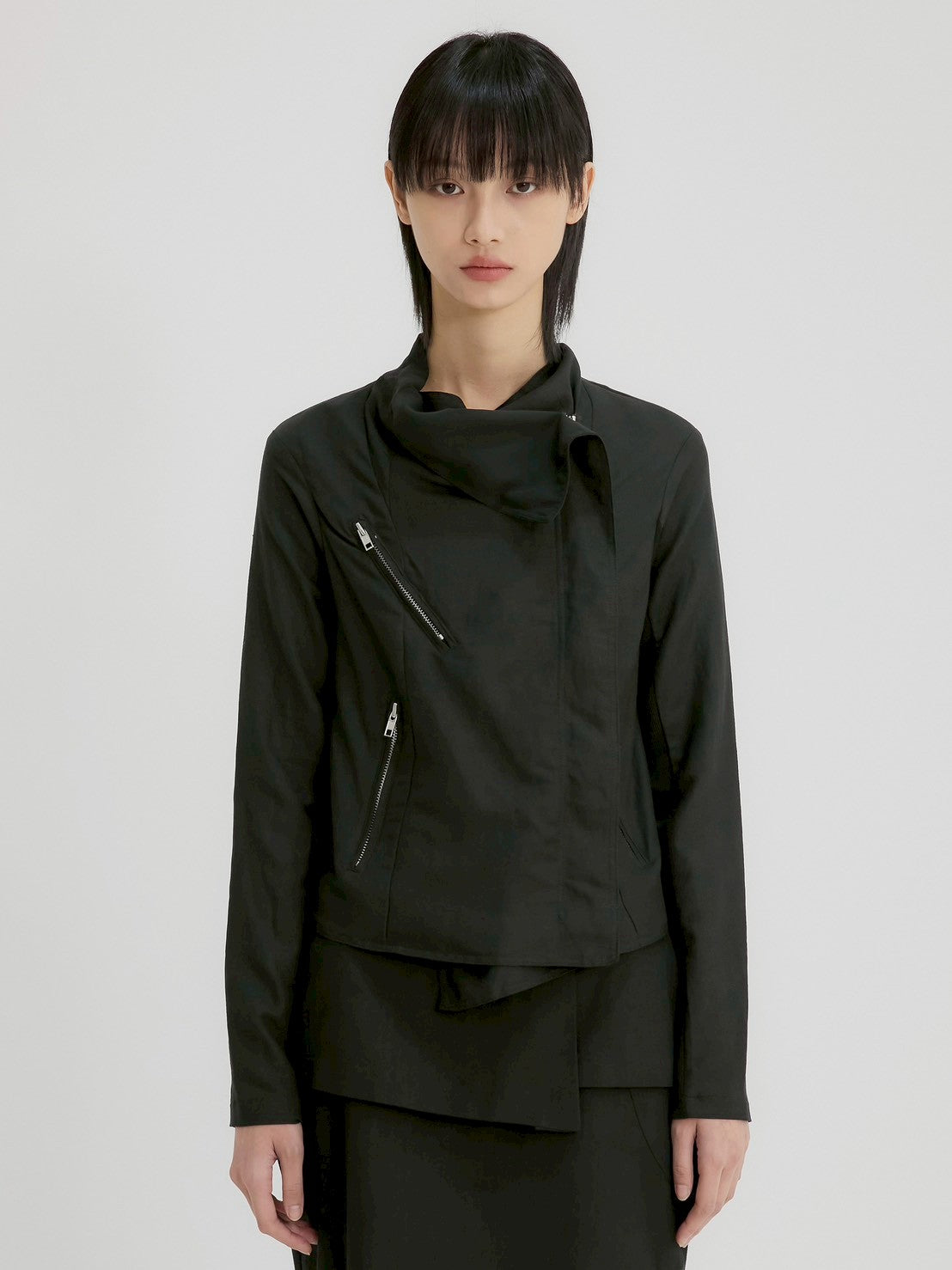 【FLAREUP】Asymmetrical Biker Jacket
