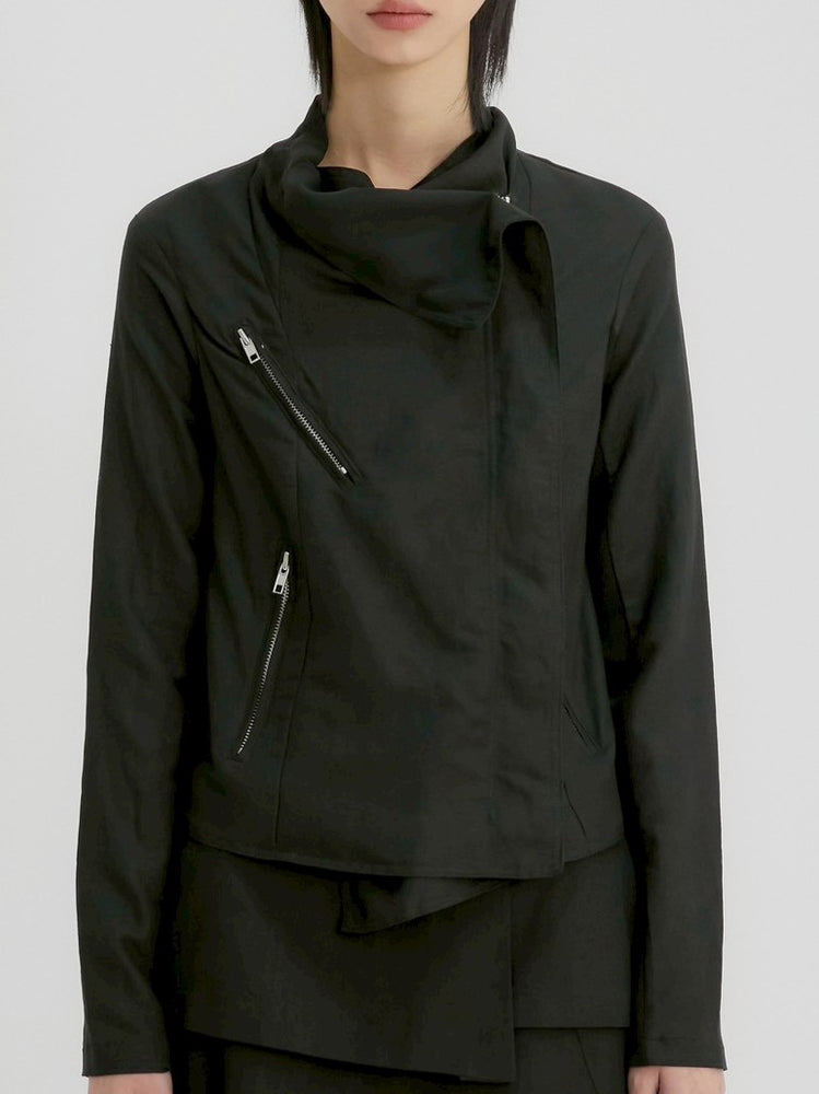 【FLAREUP】Asymmetrical Biker Jacket