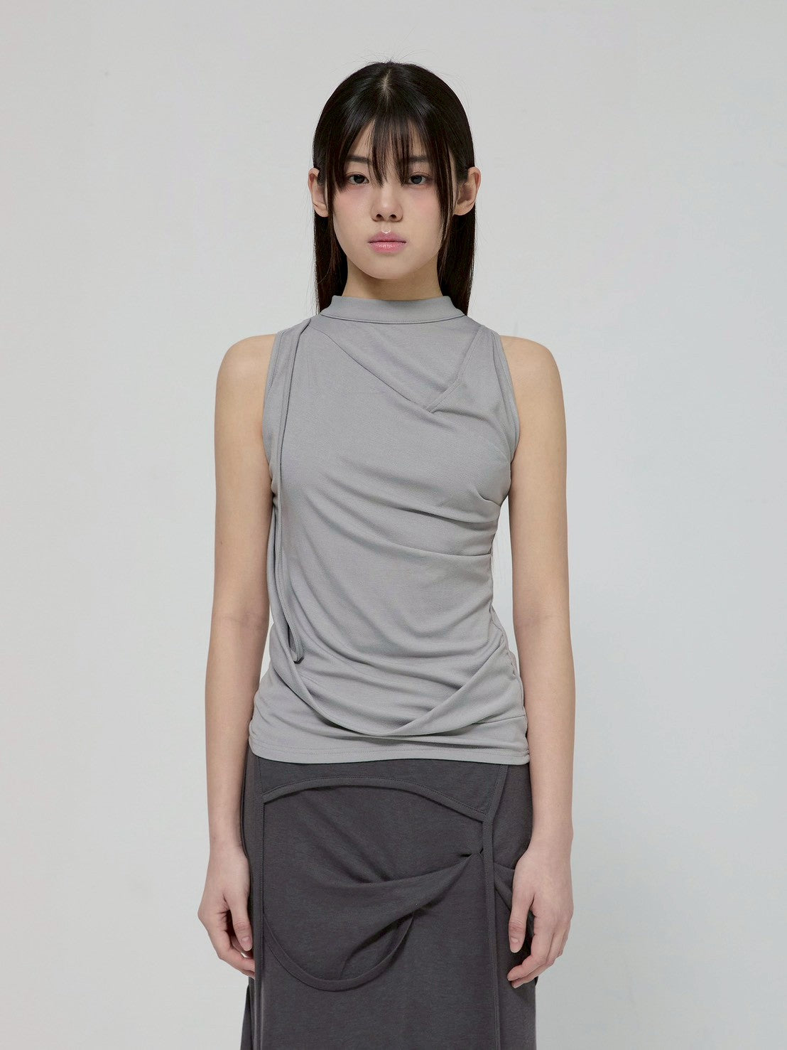 6/22 21:00発売【FLAREUP】Draped Sleeveless Top