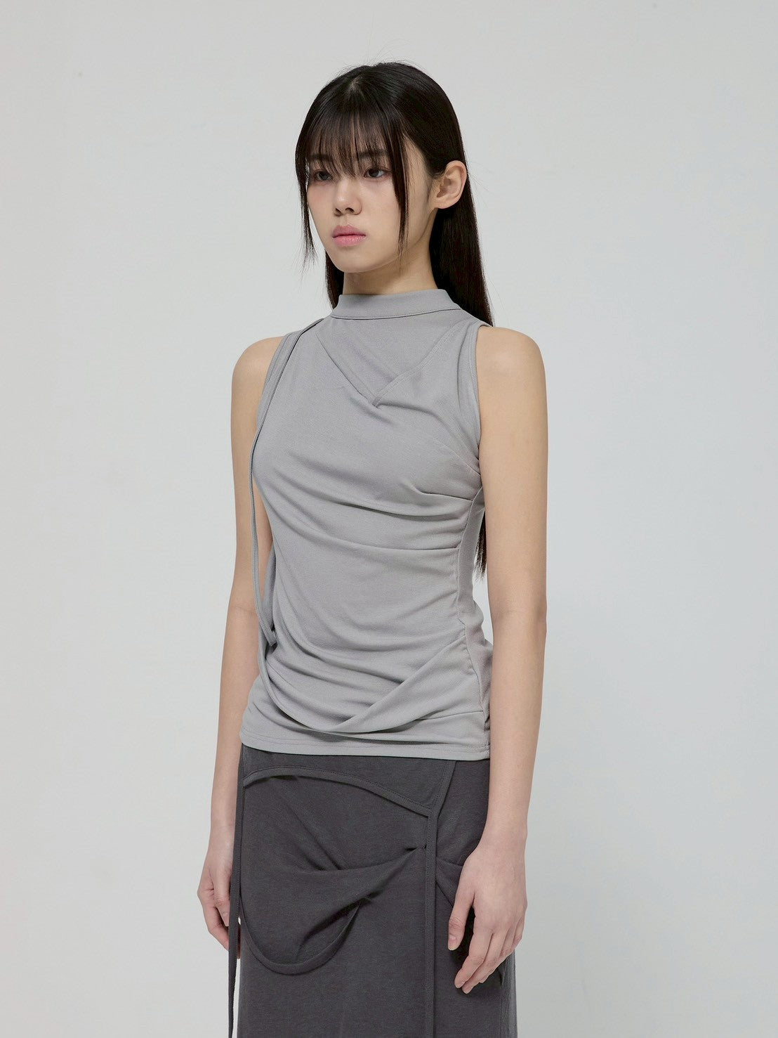 6/22 21:00発売【FLAREUP】Draped Sleeveless Top