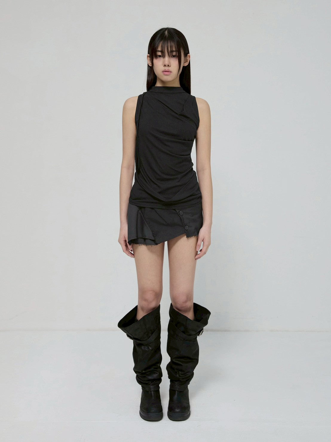 6/22 21:00発売【FLAREUP】Draped Sleeveless Top