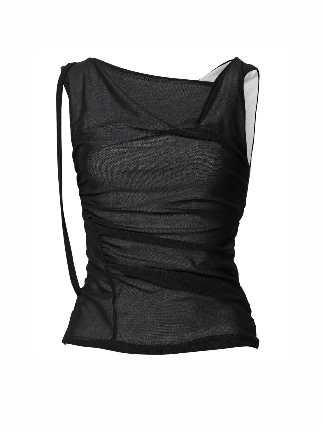 6/22 21:00発売【FLAREUP】Draped Mesh Layered Sleeveless