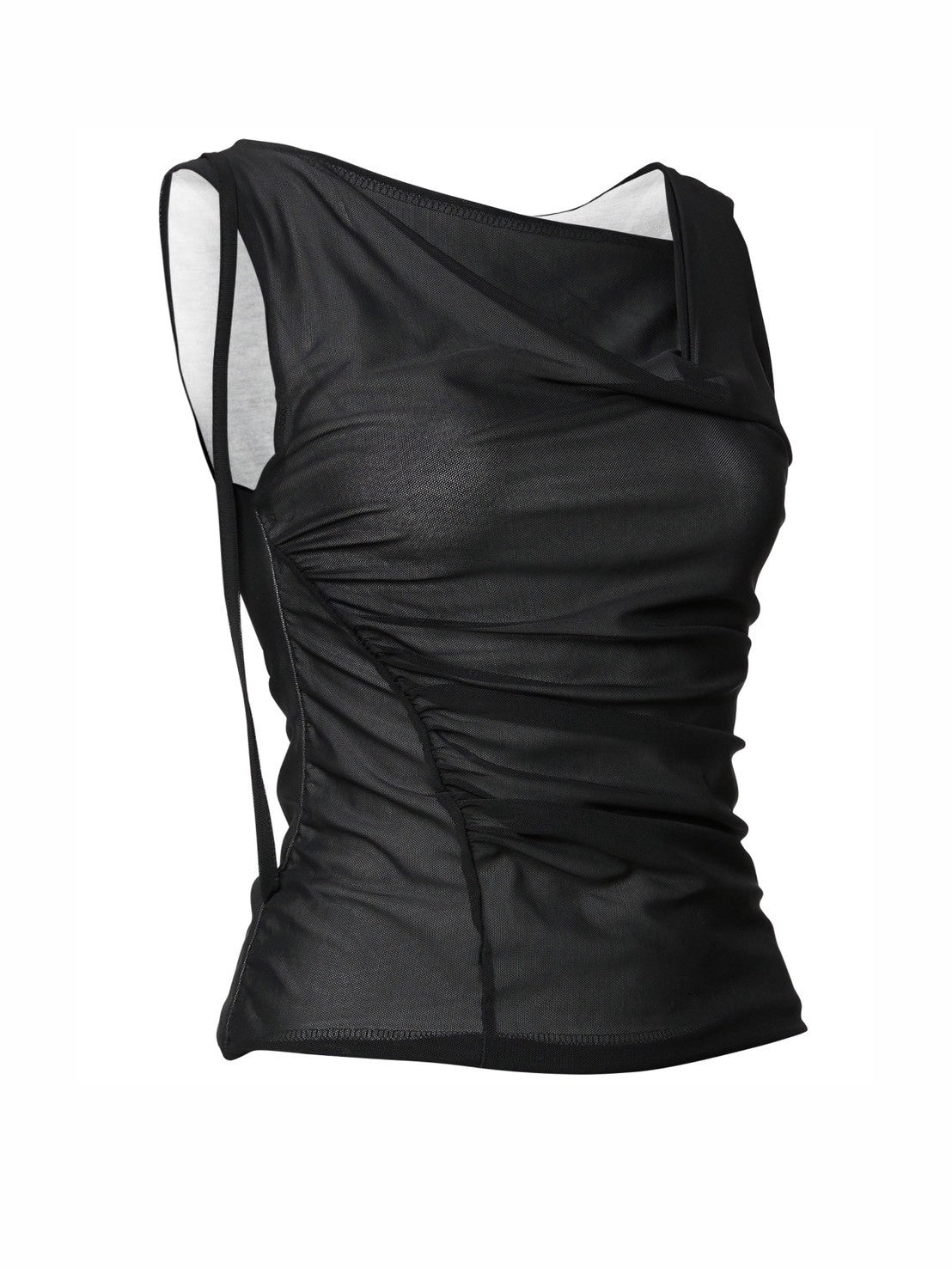6/22 21:00発売【FLAREUP】Draped Mesh Layered Sleeveless
