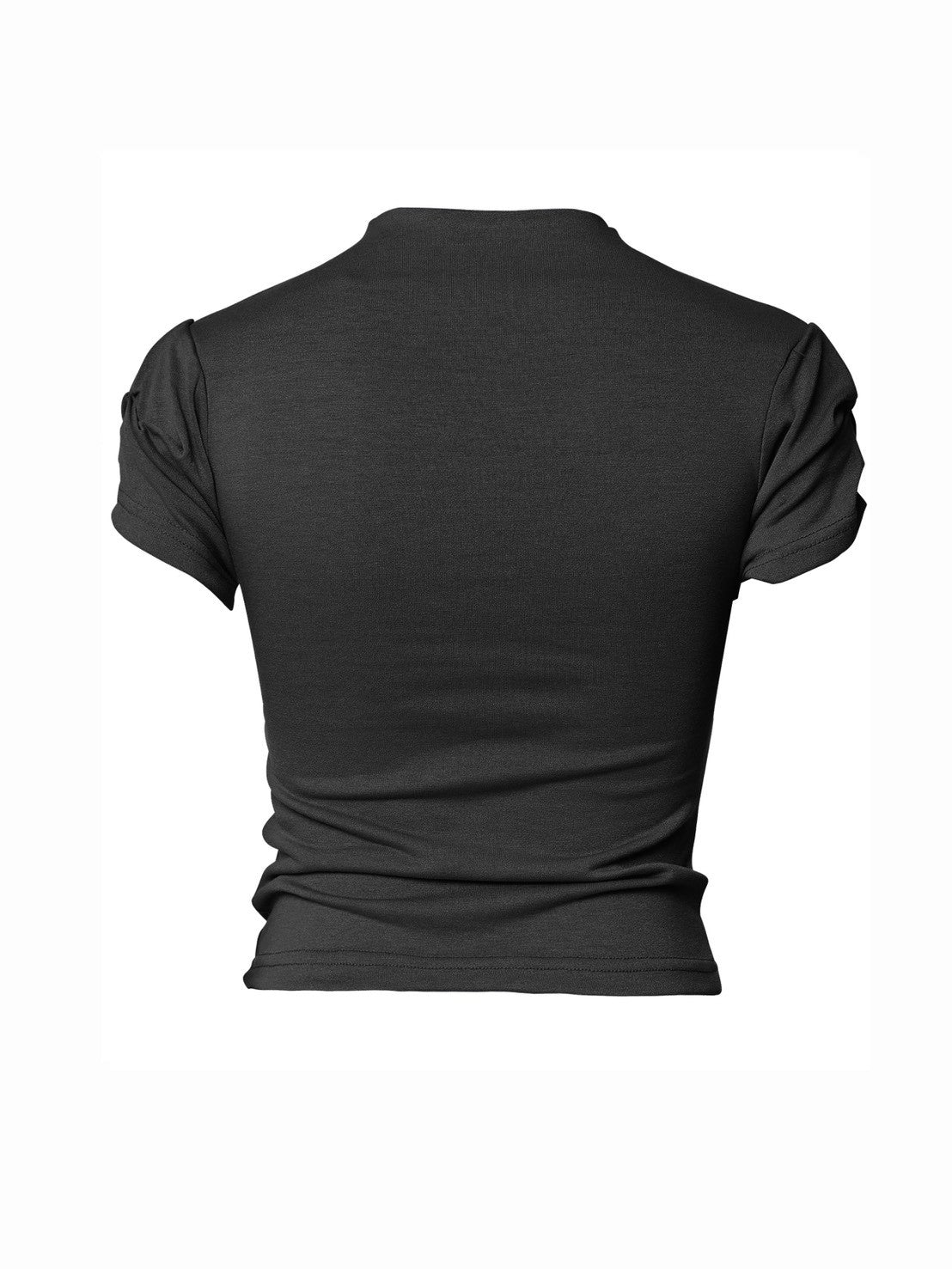 6/22 21:00発売【FLAREUP】Asymmetrical Draped Mock Neck T-Shirt