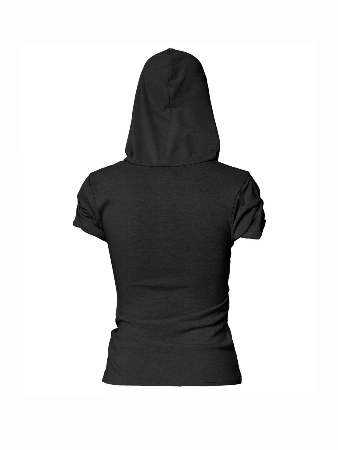 6/22 21:00発売【FLAREUP】Asymmetrical Half Sleeve Draped Hoodie