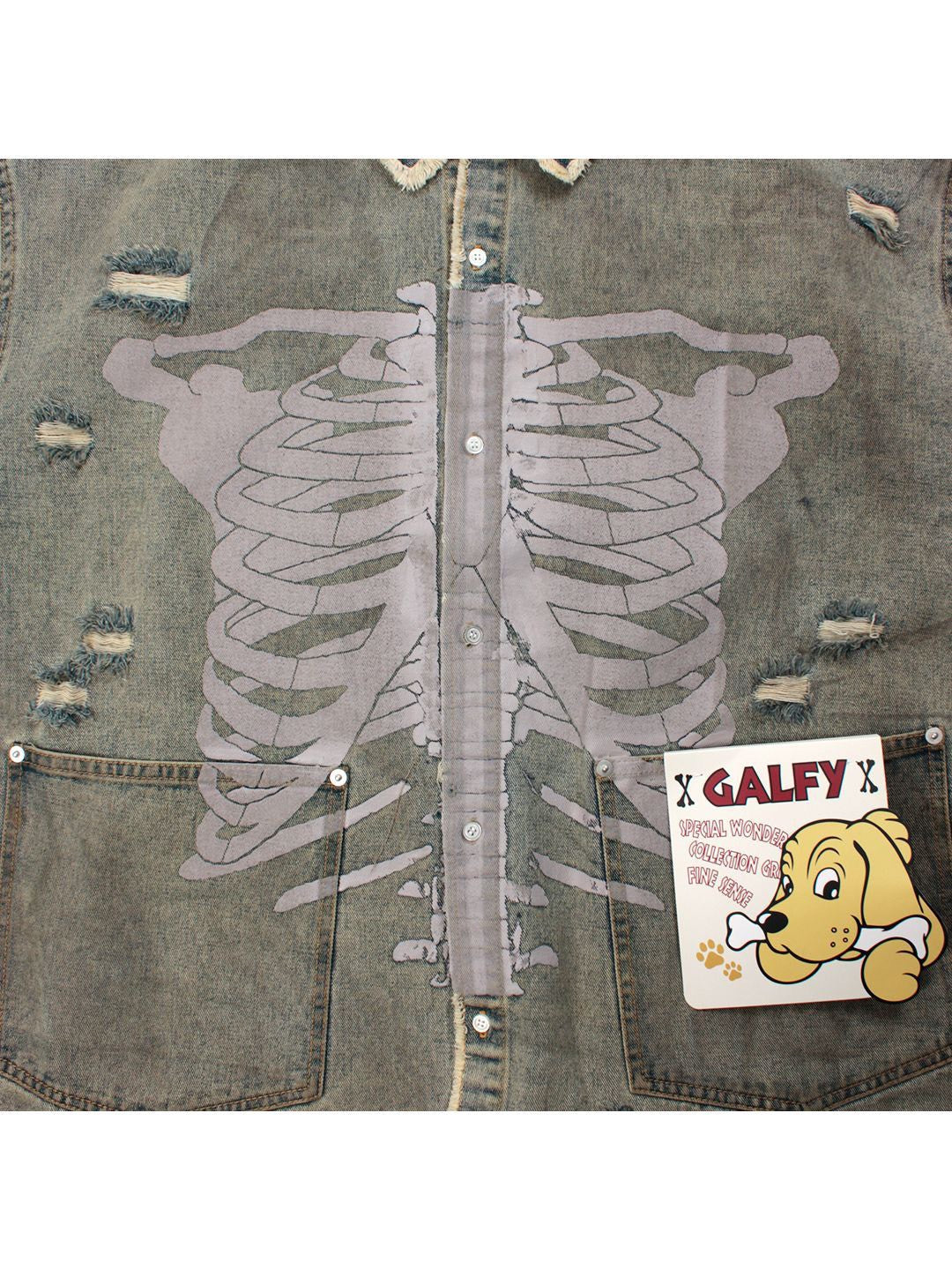 【GALFY】クソ餓鬼ドロンコデニムシャツ