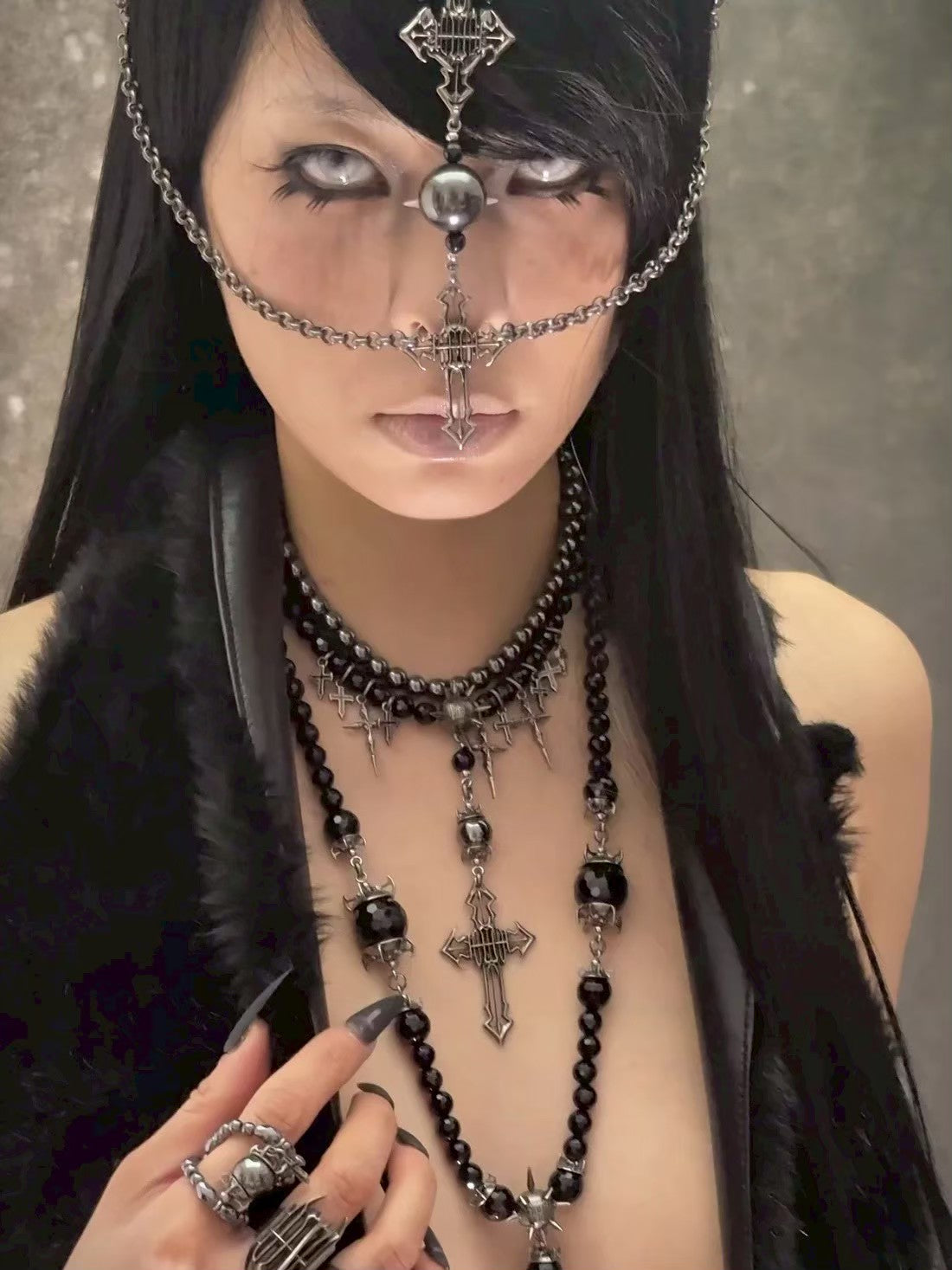 【IIIMIII】Dark Seraph Cross Necklace