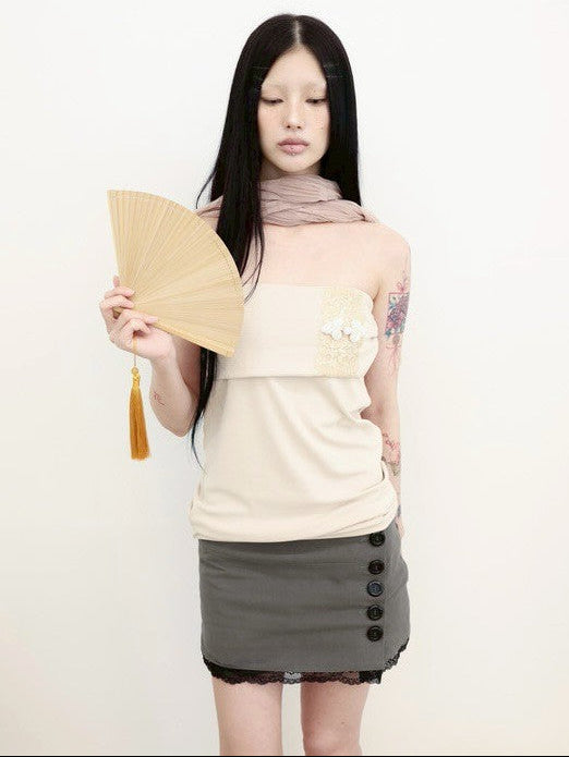 【MIAE】[香] Classic Button Skort (SS & Lace ver)