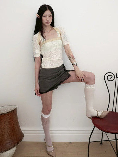 【MIAE】[香] Classic Button Skort (SS & Lace ver)