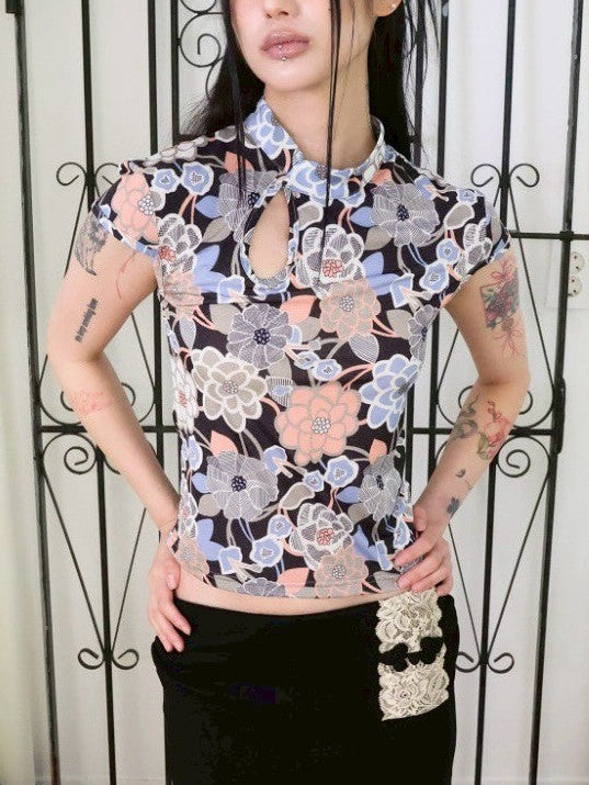 【MIAE】[香] Qipao Floral Top