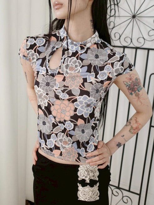 【MIAE】[香] Qipao Floral Top