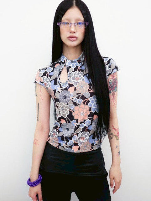 【MIAE】[香] Qipao Floral Top