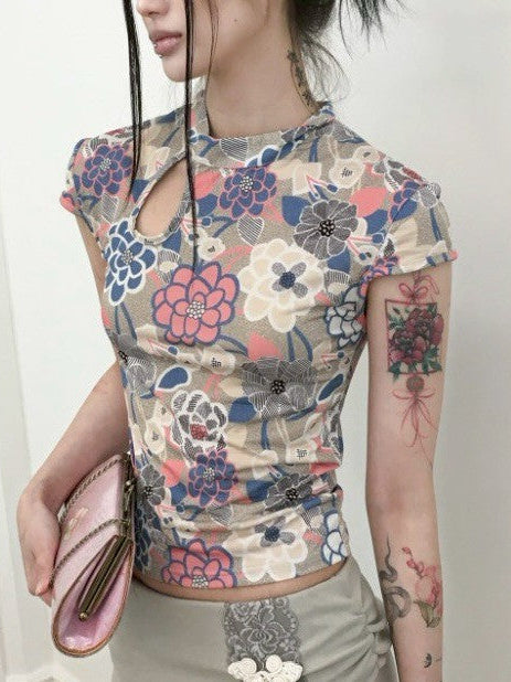 【MIAE】[香] Qipao Floral Top