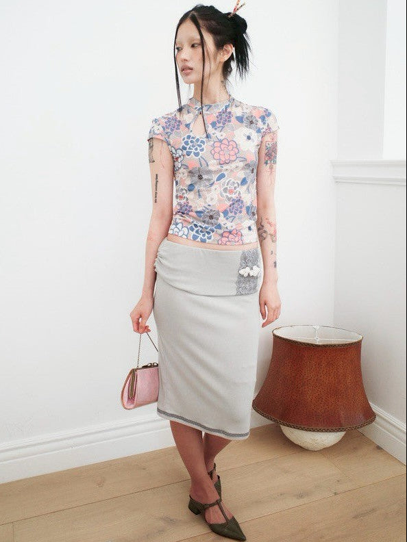 【MIAE】[香] Qipao Floral Top